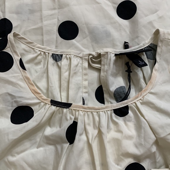 (L)- Who What Wear Women's Polka Dot Balloon Long Sleeve Tie-Back Dress‎ - Picture 8 of 9